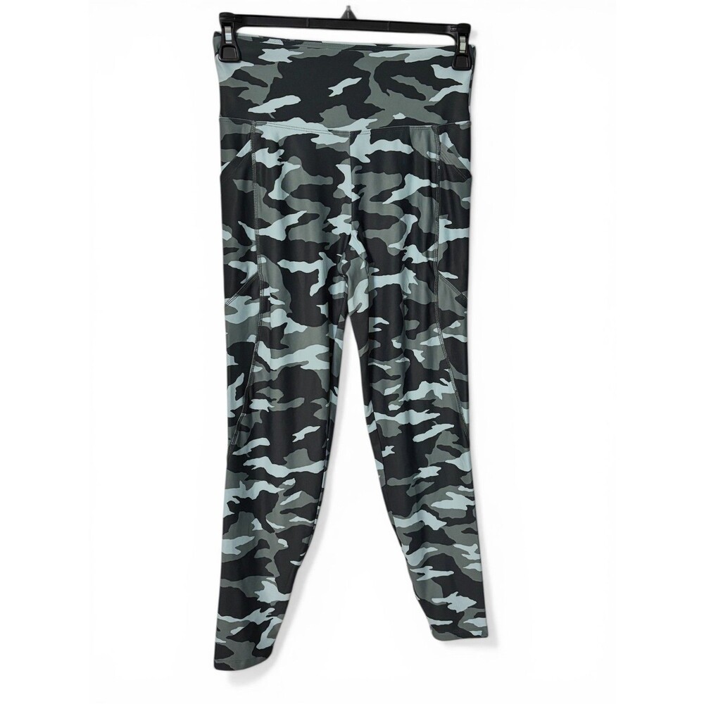 Bally Total Fitness Camo Leggings High Rise Green Black Activewear Size M